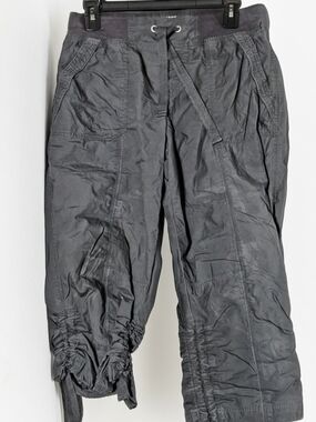 Calvin Klein Women's Charcoal Gray/Deep Blue Drawstring Capris